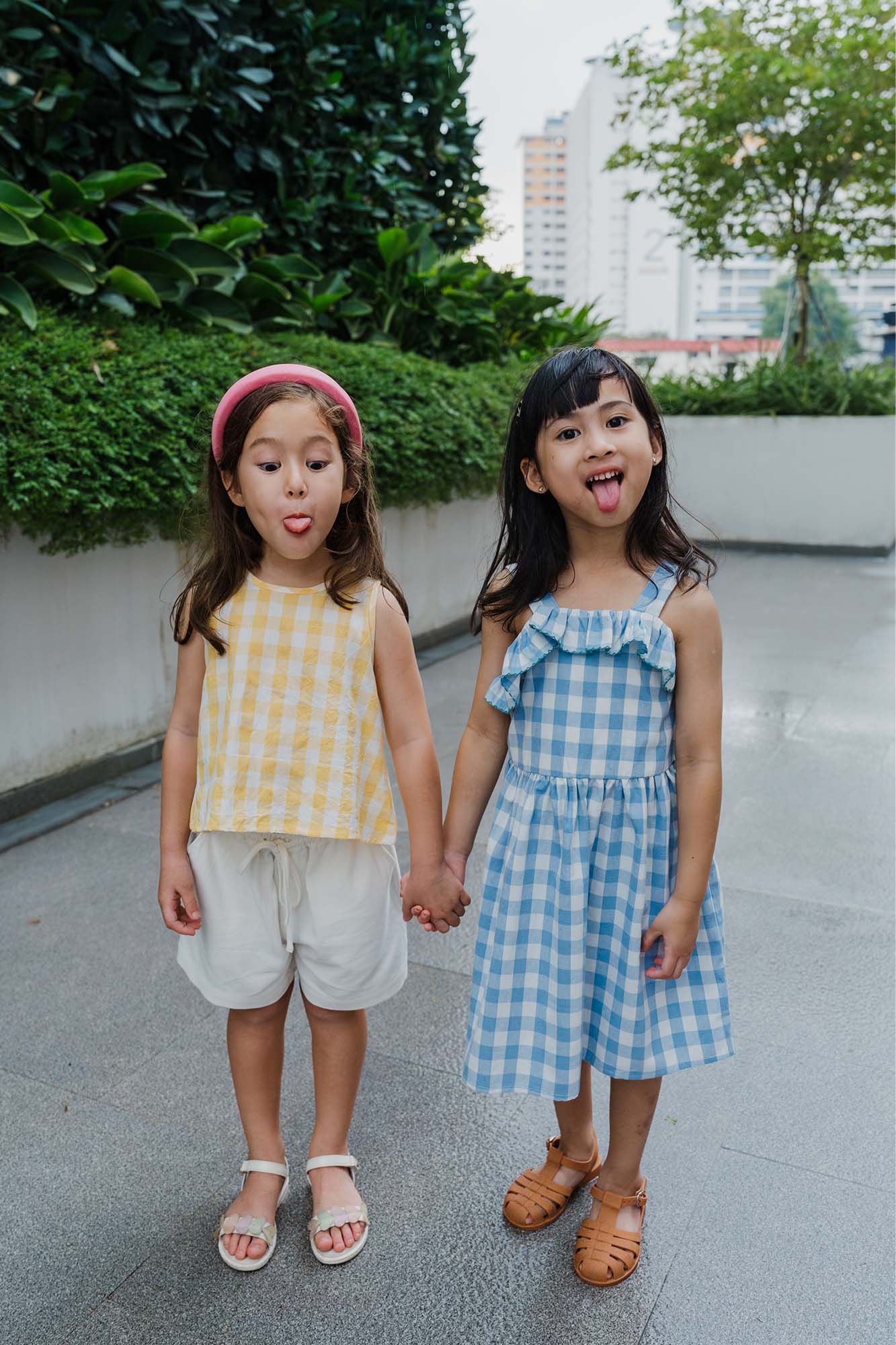 Yellow Check Boxy Tank & Shorts Set