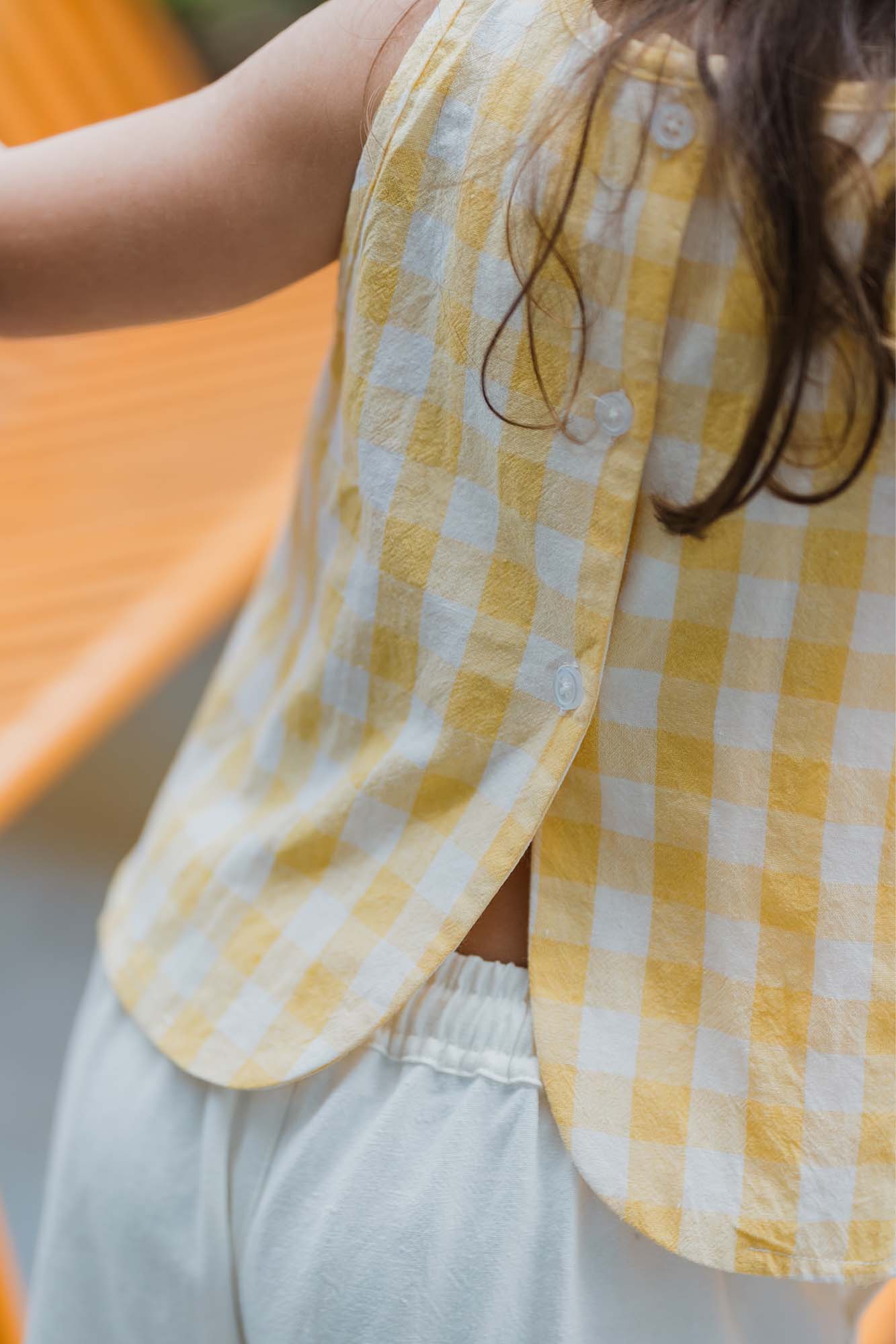 Yellow Check Boxy Tank & Shorts Set