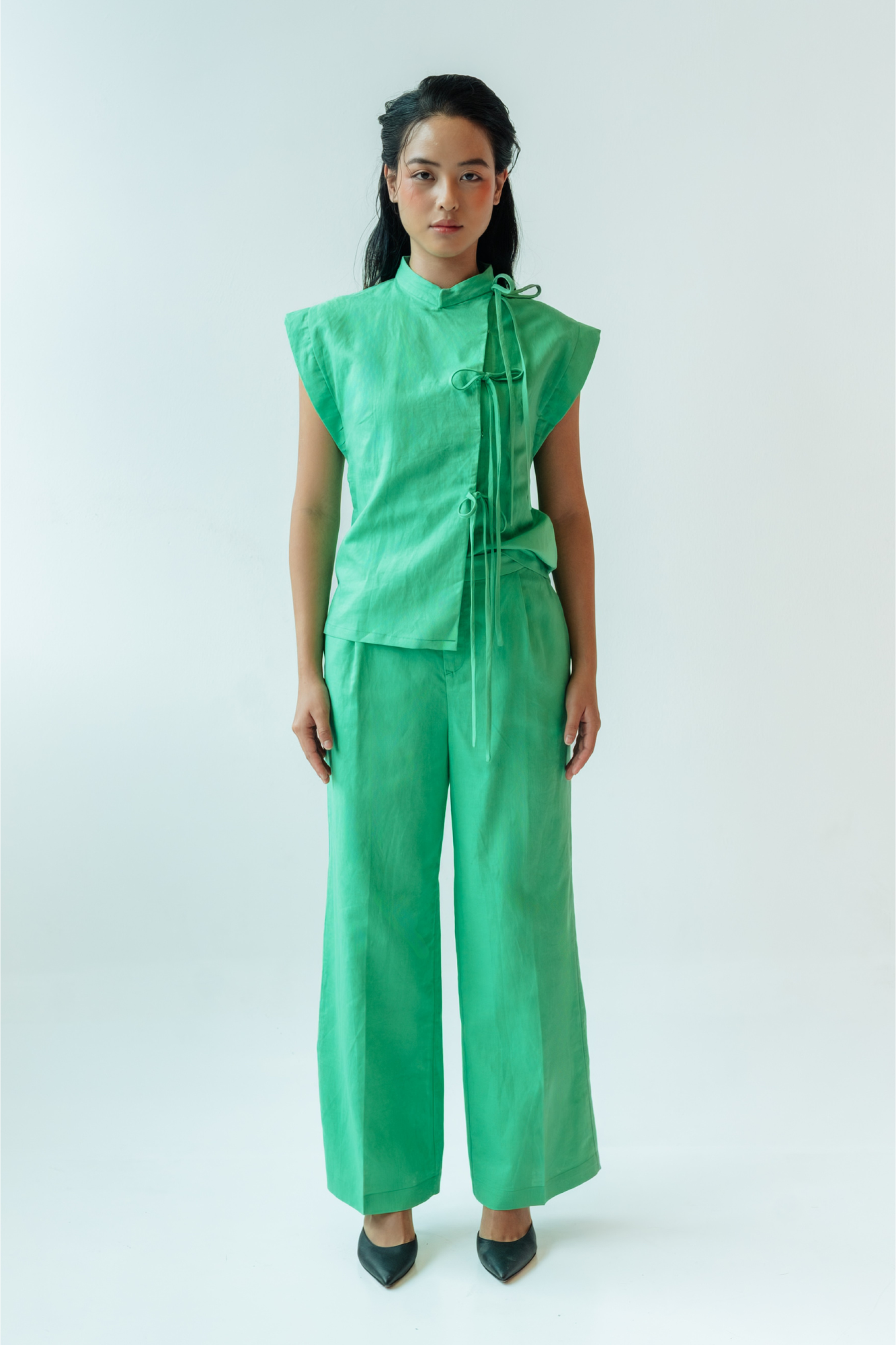 Emerald Relaxed Top & Flared Pants Set
