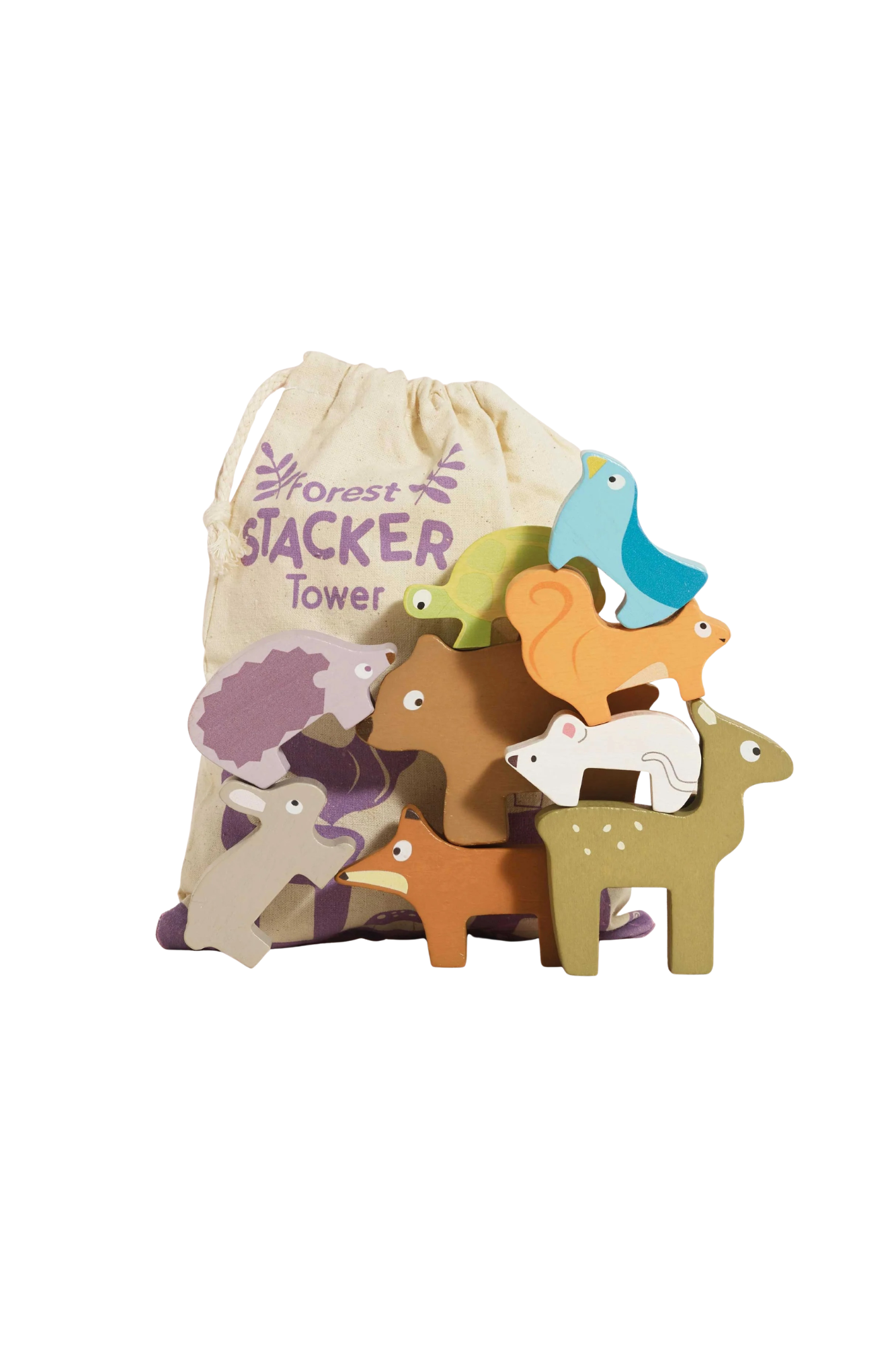Le Toy Van Wooden Stacking Animals & Bag - Africa
