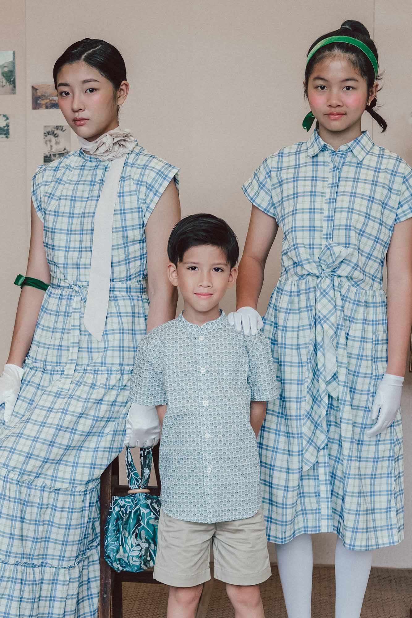 Kueh Salat Check Dahlia Tweens Shirt Dress