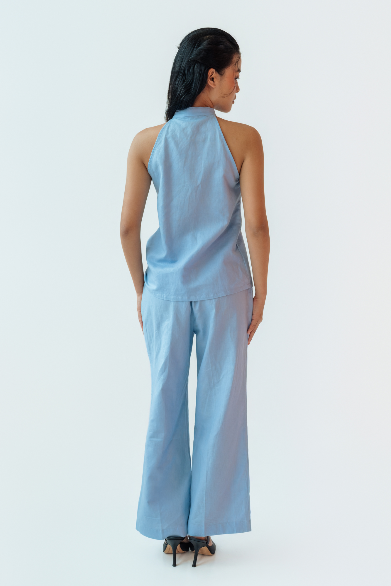 Tourmaline Halter Top & Flared Pants Set