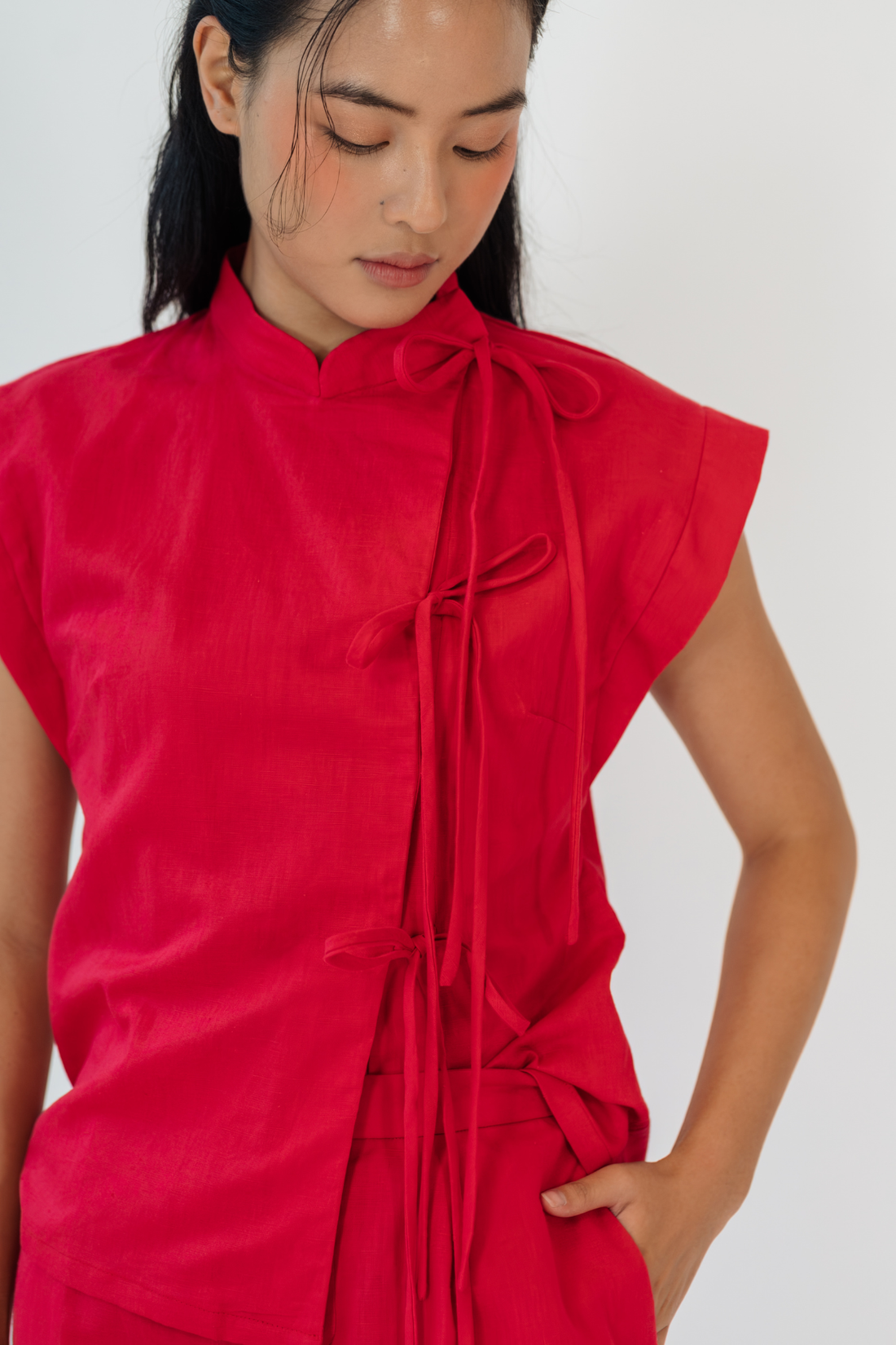 Red Garnet Relaxed Top & Flared Pants Set