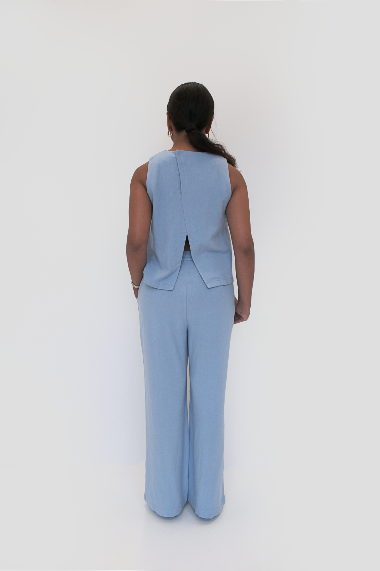 Cornflower Blue Boxy Tank & Relaxed Pants Set