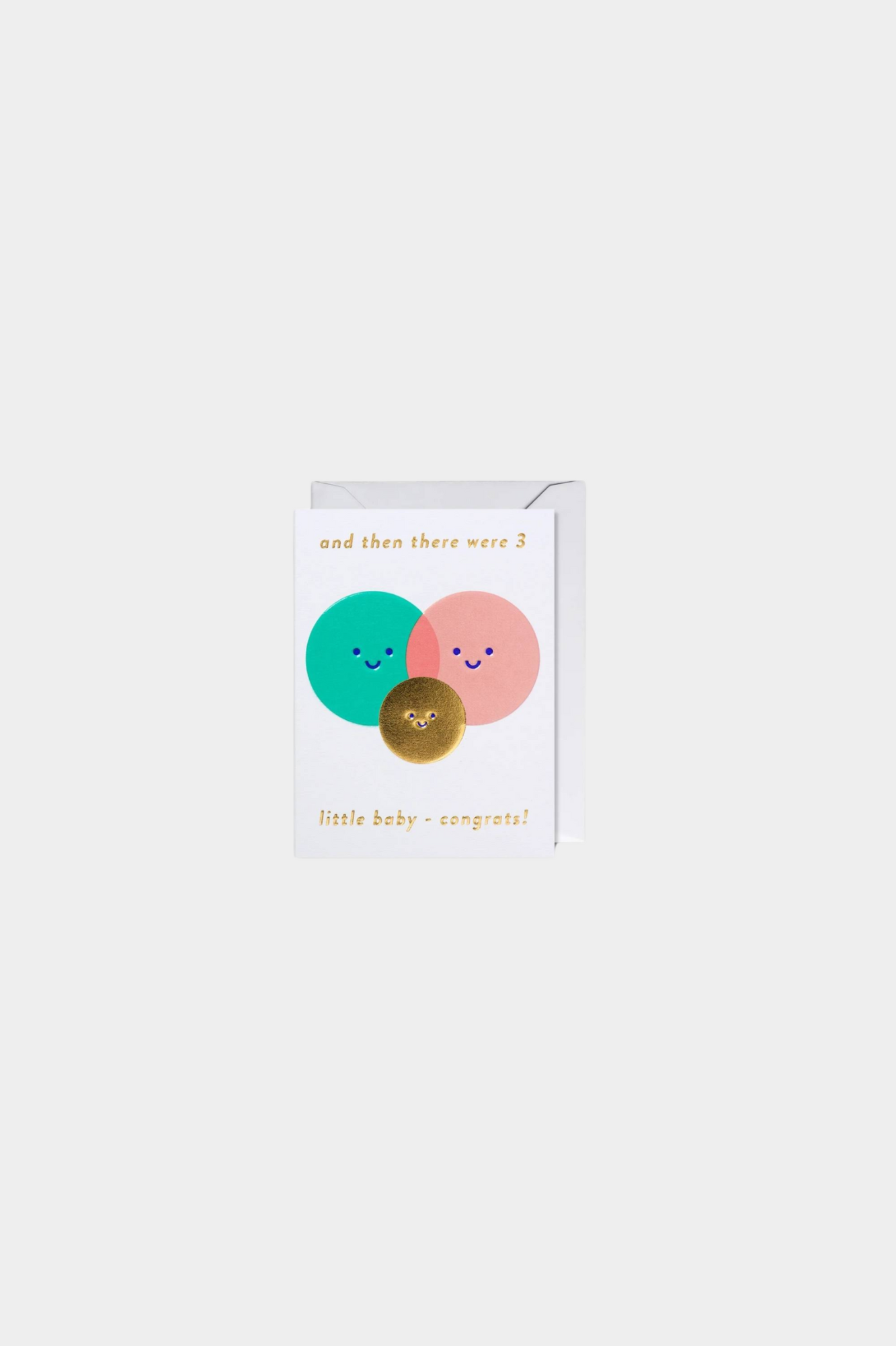 Then There Were 3 - Little Baby Congrats Mini Card