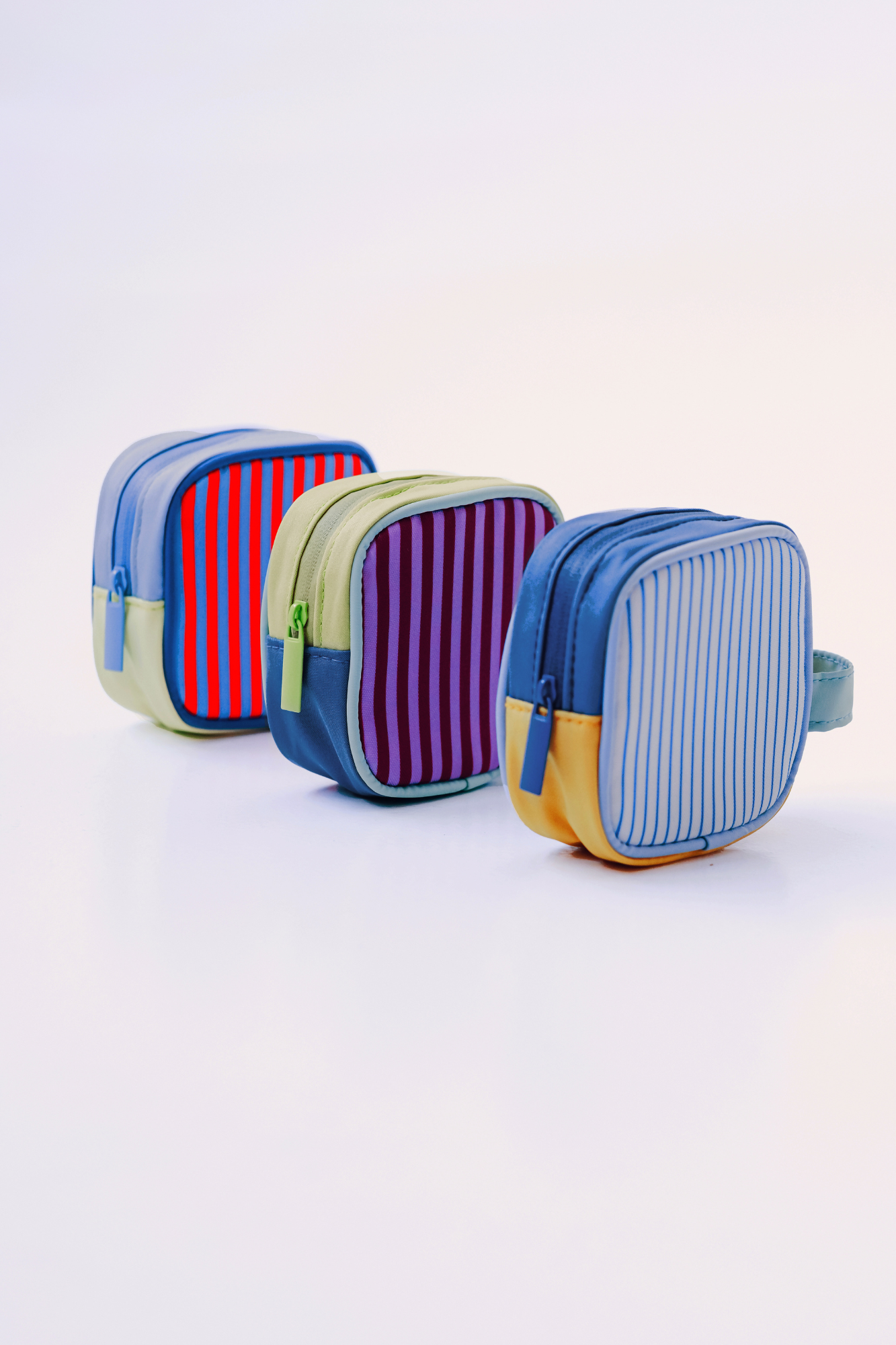 Personalisable Cobalt Stripe Block Pouch