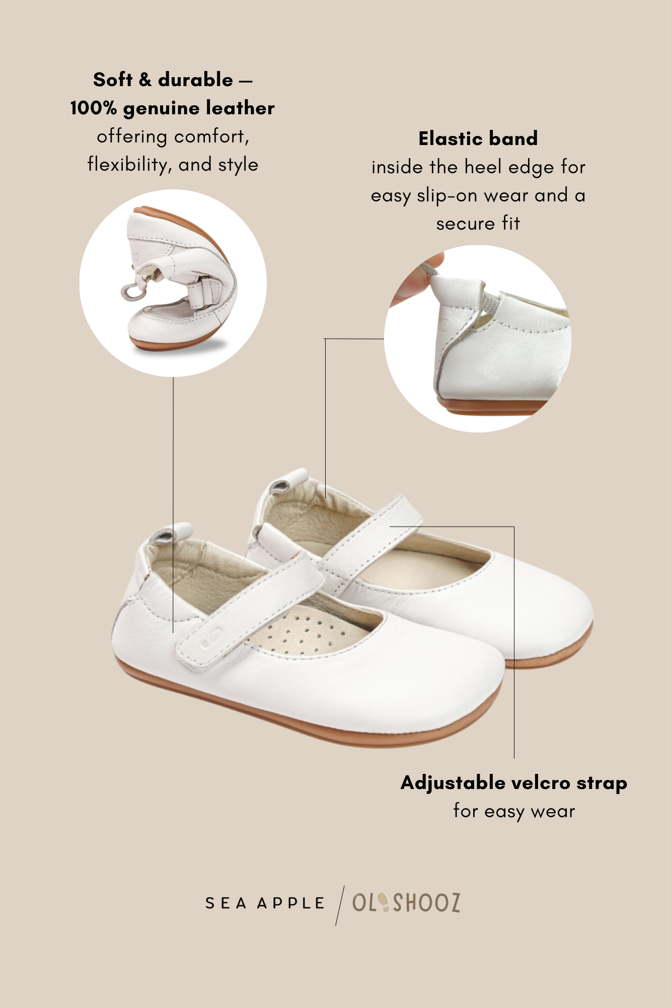 Olishooz Mary Janes Olivia - White