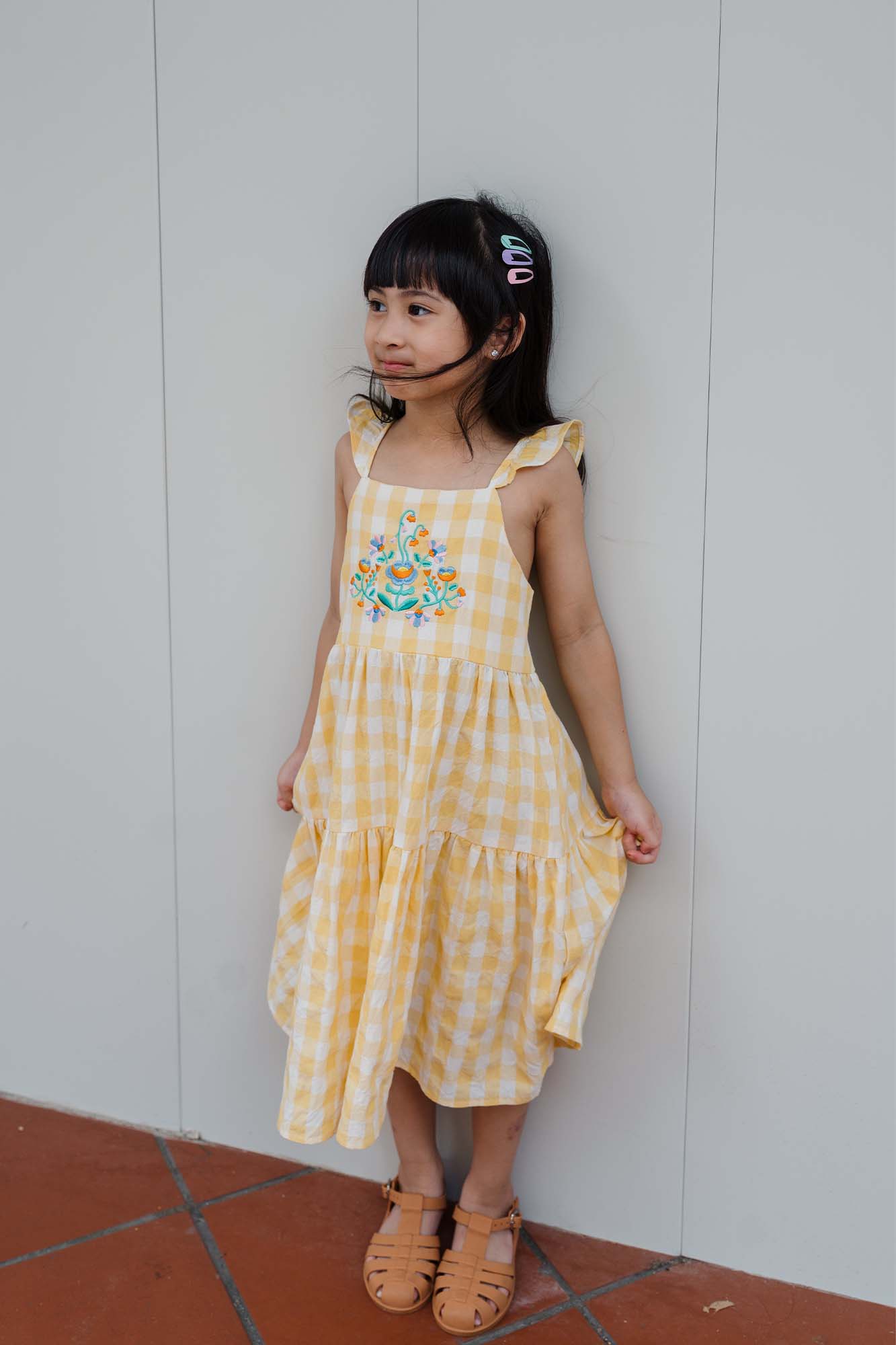 Yellow Check Freya Dress