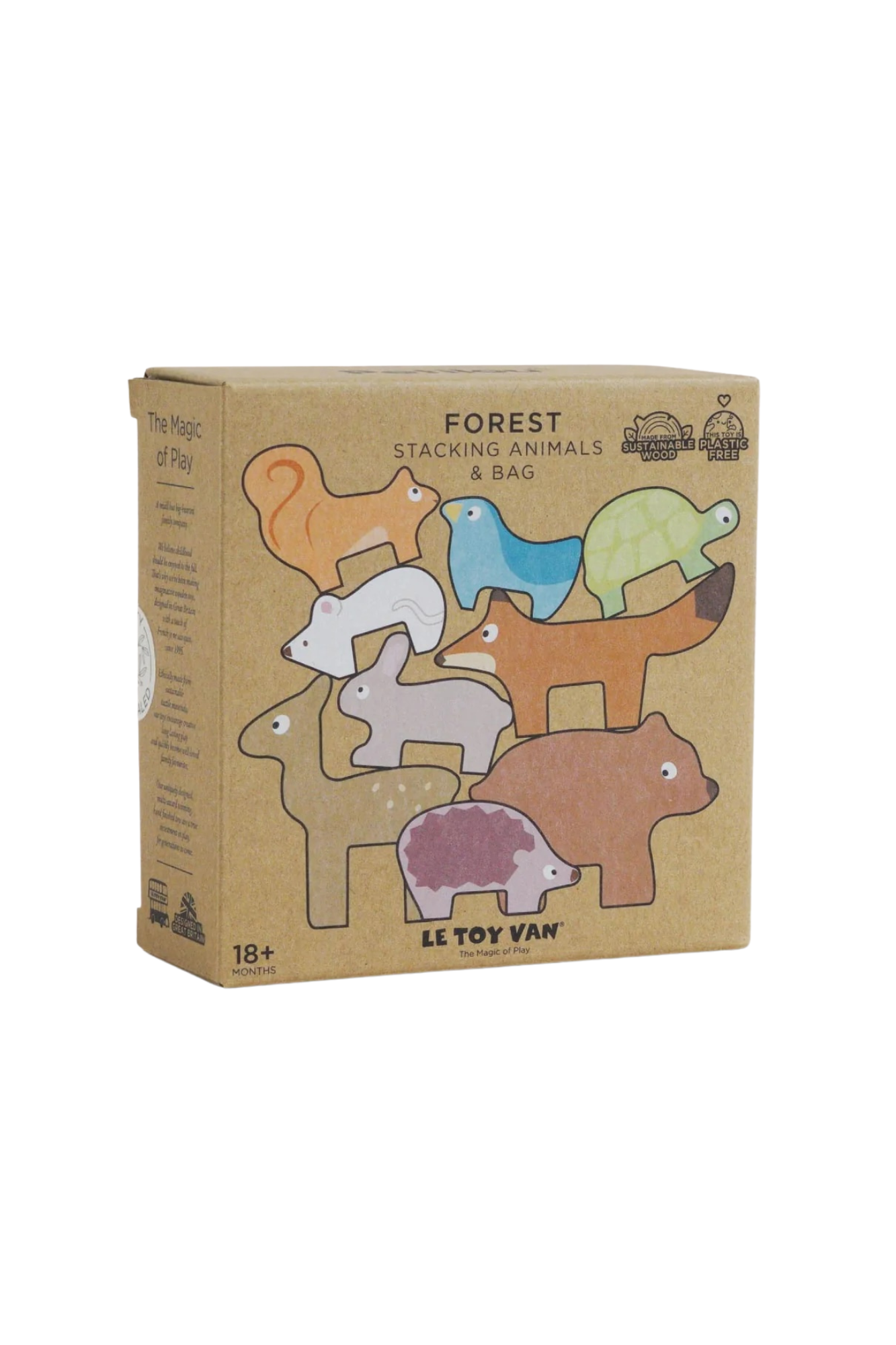 Le Toy Van Wooden Stacking Animals &amp; Bag - Africa