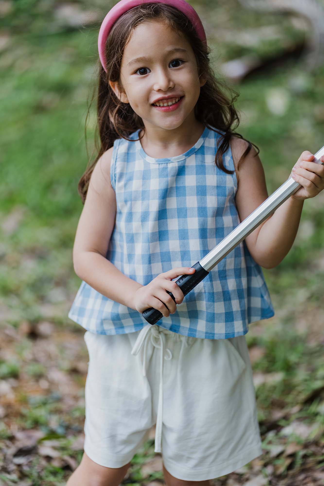 Blue Check Boxy Tank &amp; Shorts Set