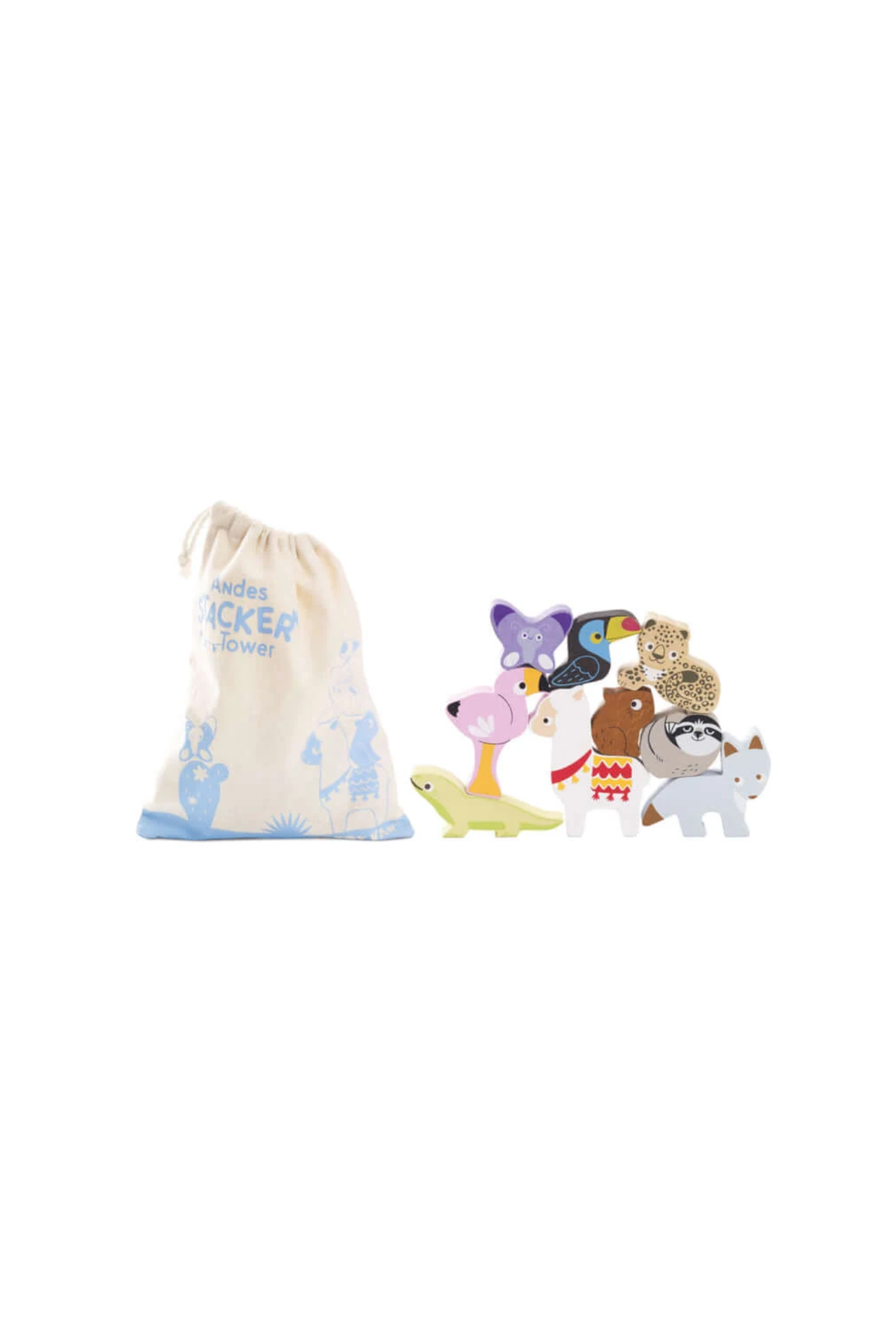 Le Toy Van Wooden Stacking Animals &amp; Bag - Andes