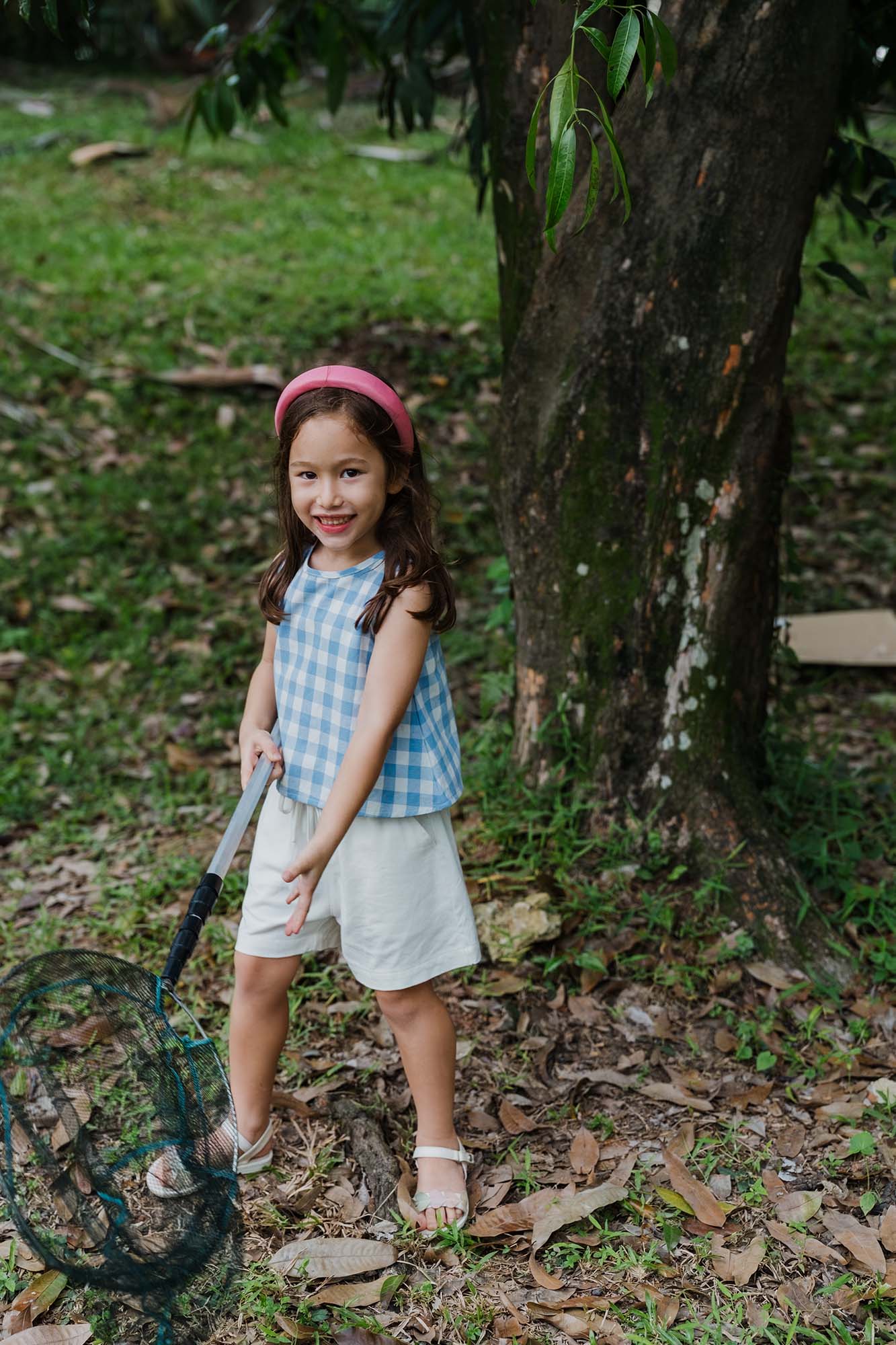Blue Check Boxy Tank &amp; Shorts Set
