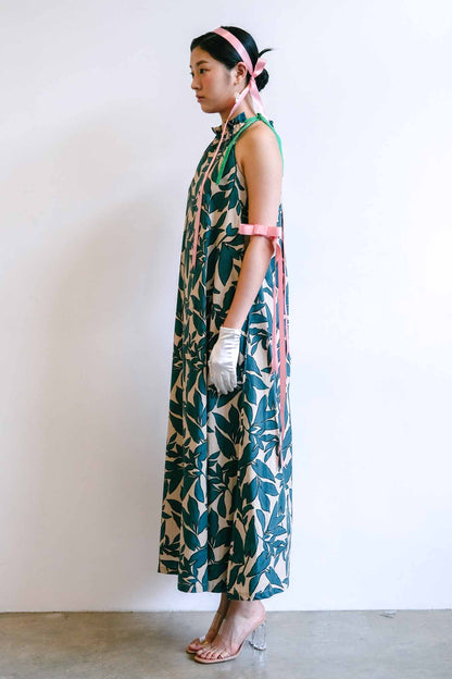 Banana Palm Halter Maxi Dress