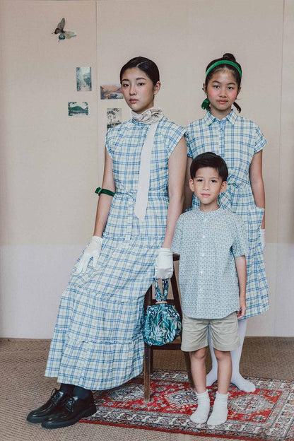 Kueh Salat Check Dahlia Tweens Shirt Dress