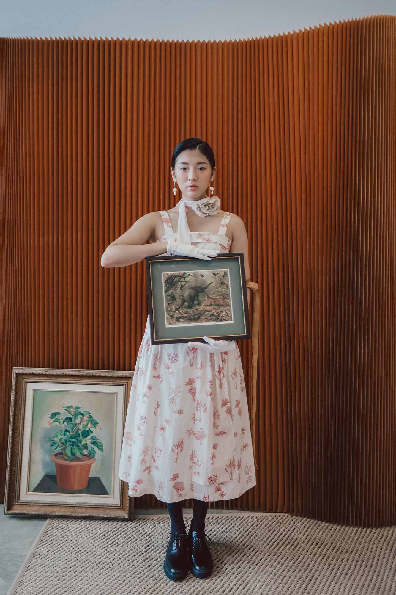 Red Botanical Cropped Top