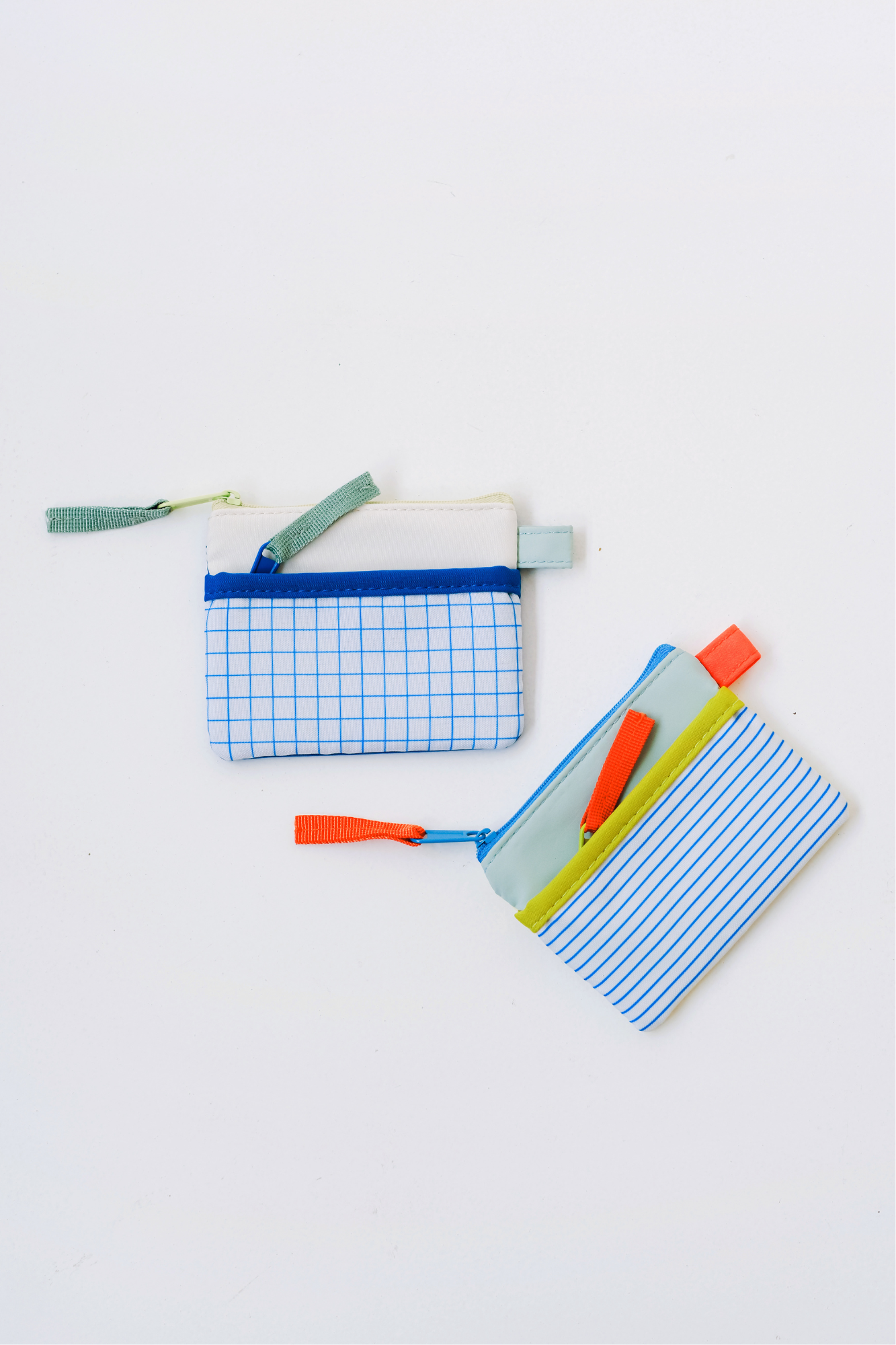 Personalisable Lemon Stripe Flat Pouch