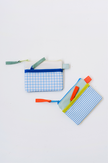 Personalisable Lemon Stripe Flat Pouch