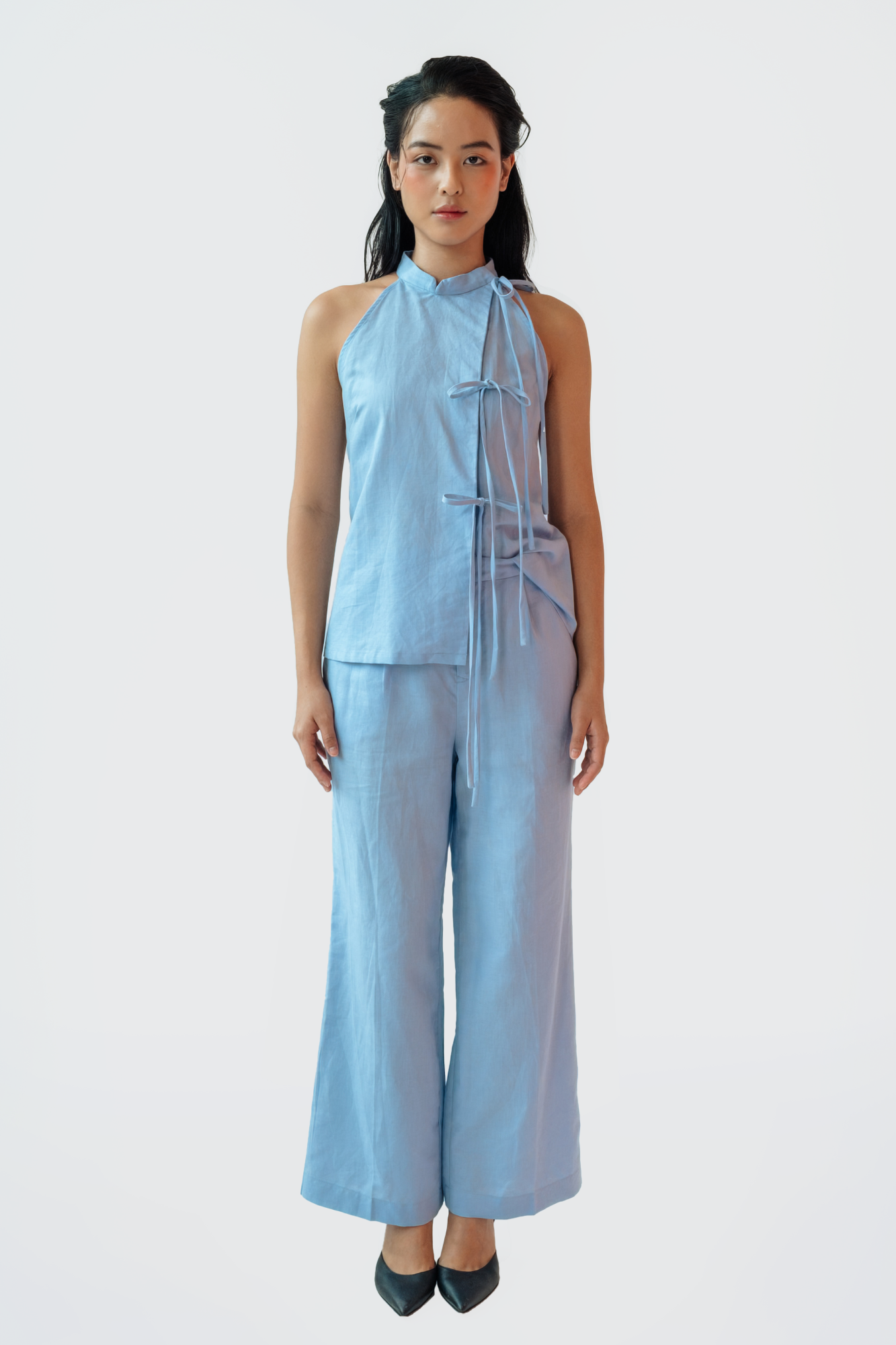 Tourmaline Halter Top &amp; Flared Pants Set