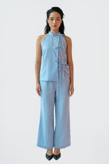 Tourmaline Halter Top &amp; Flared Pants Set