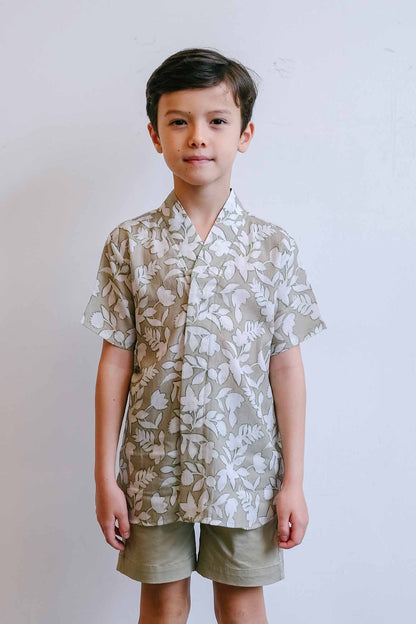 Beige Tropic Kimono Shirt