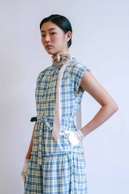 Kueh Salat Check Tiered Maxi Dress