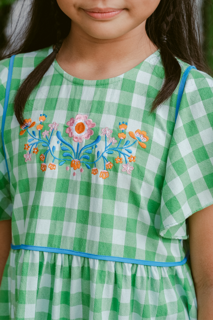 Green Check Molly Dress