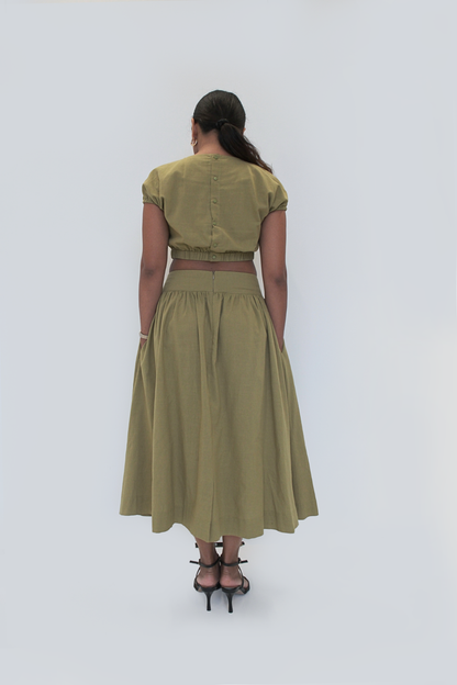 Olive Cutout Dress