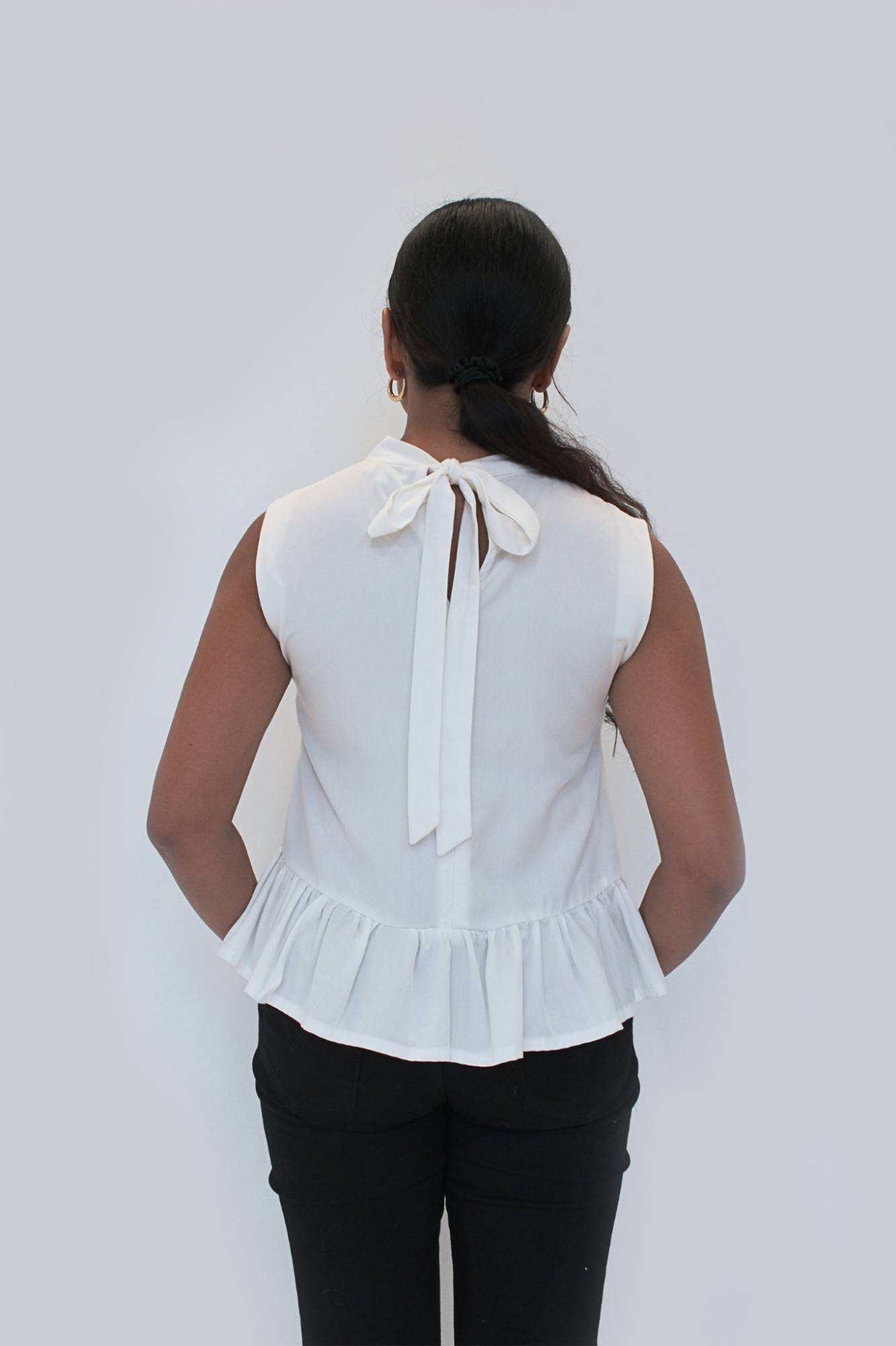 Moon Ruffled Tie Top