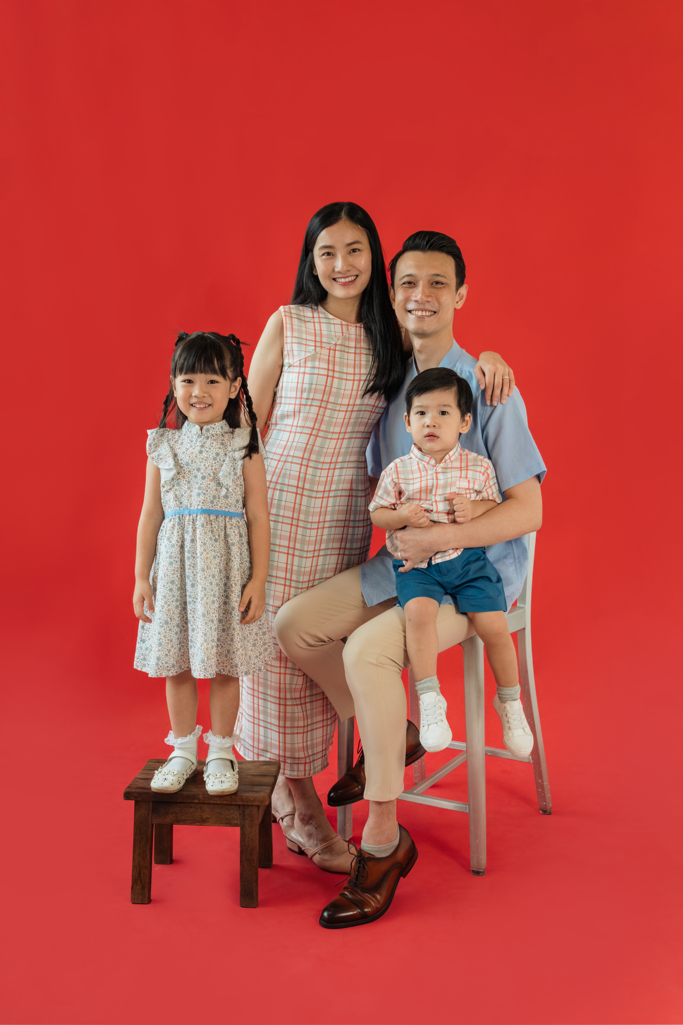 Heather Plaid Sleeveless Cheongsam