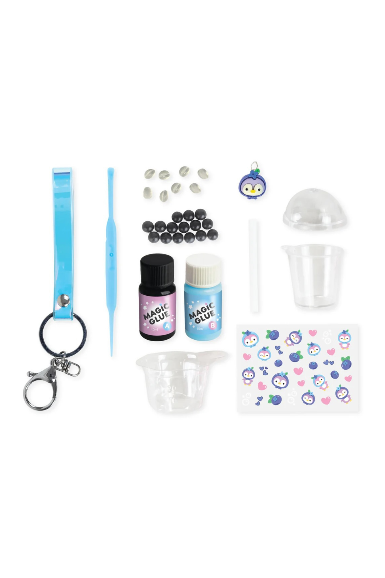 TIGER TRIBE BAG CHARM KIT - BLUEBERRY BUBBLE TEA