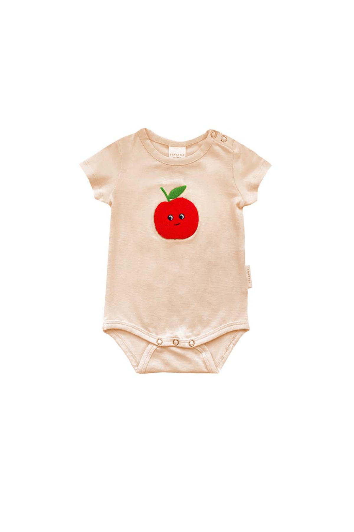 Fuzzy Apple Onesie - Sand