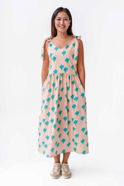 Betty Broccoli Ladies Shoulder Tie Dress