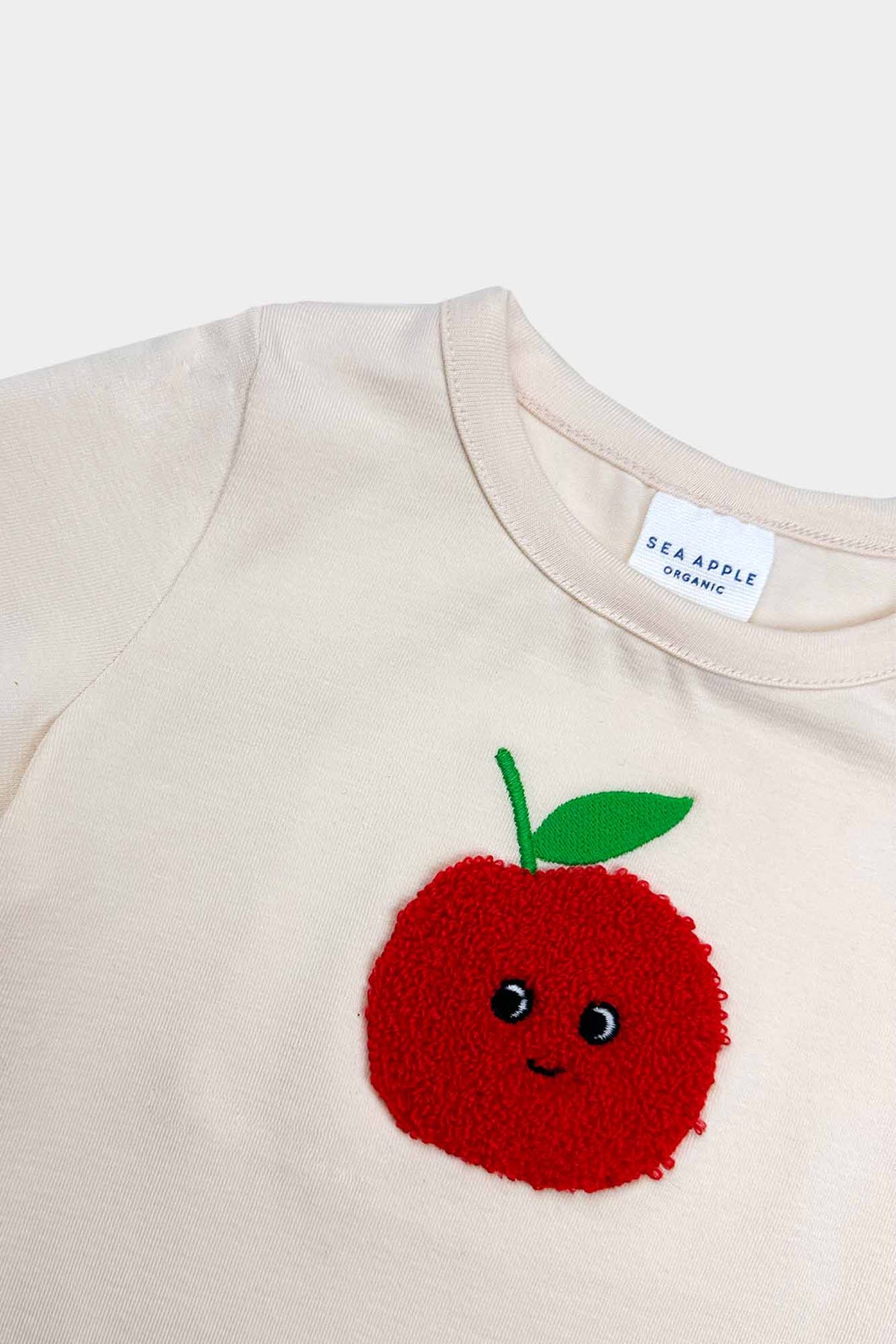 Fuzzy Apple Onesie - Sand