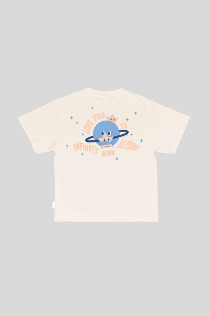 Love You To Infinity And Beyond Cream Oversized Tee