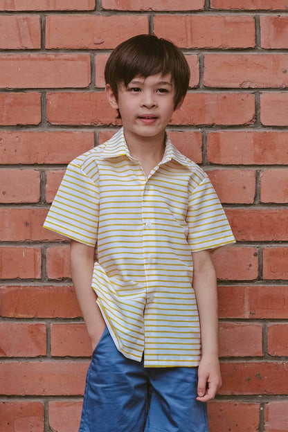 Lemon Stripe Collared Shirt
