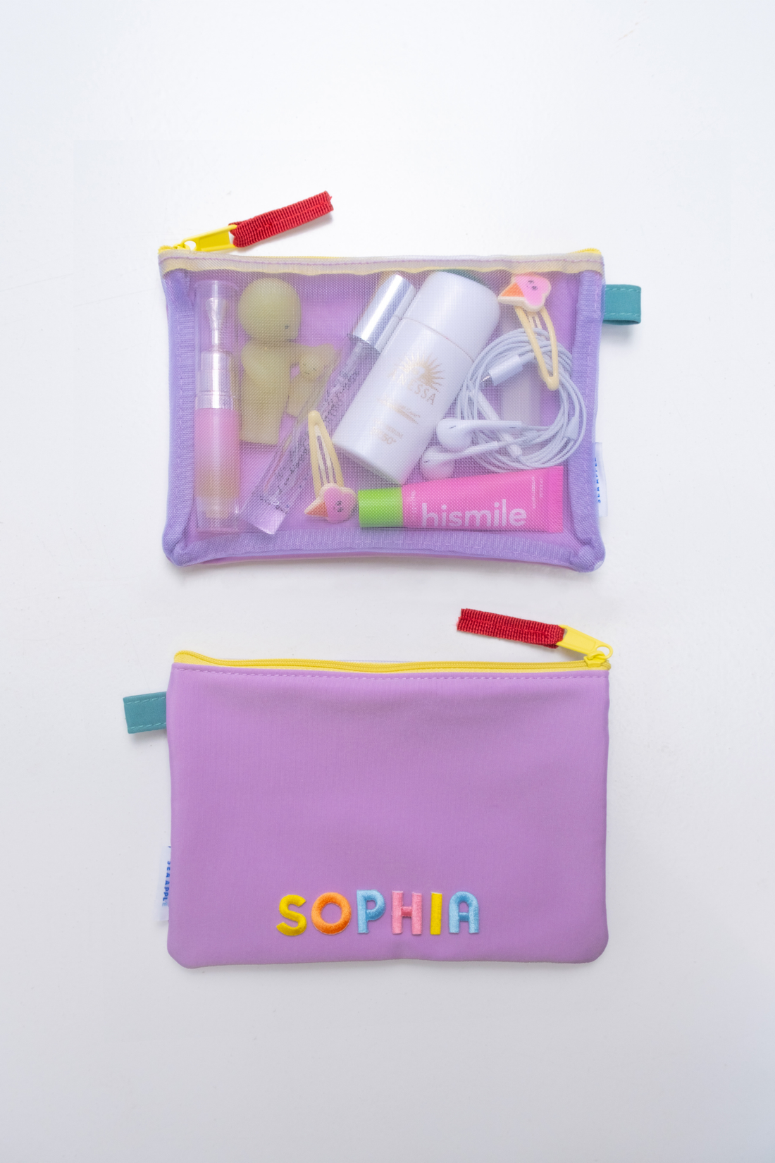 Personalisable Lilac Mesh Pouch