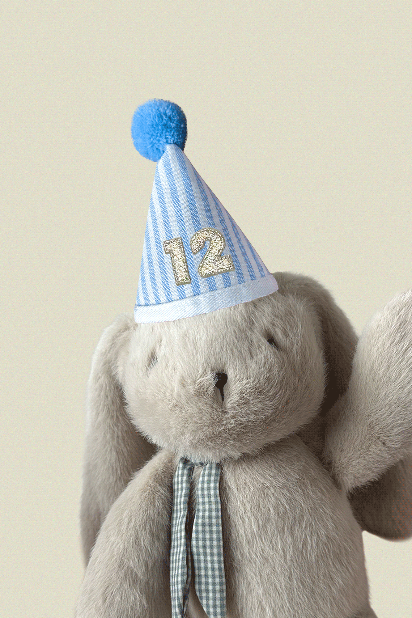 Mini Plush Party Hat Blue Stripes
