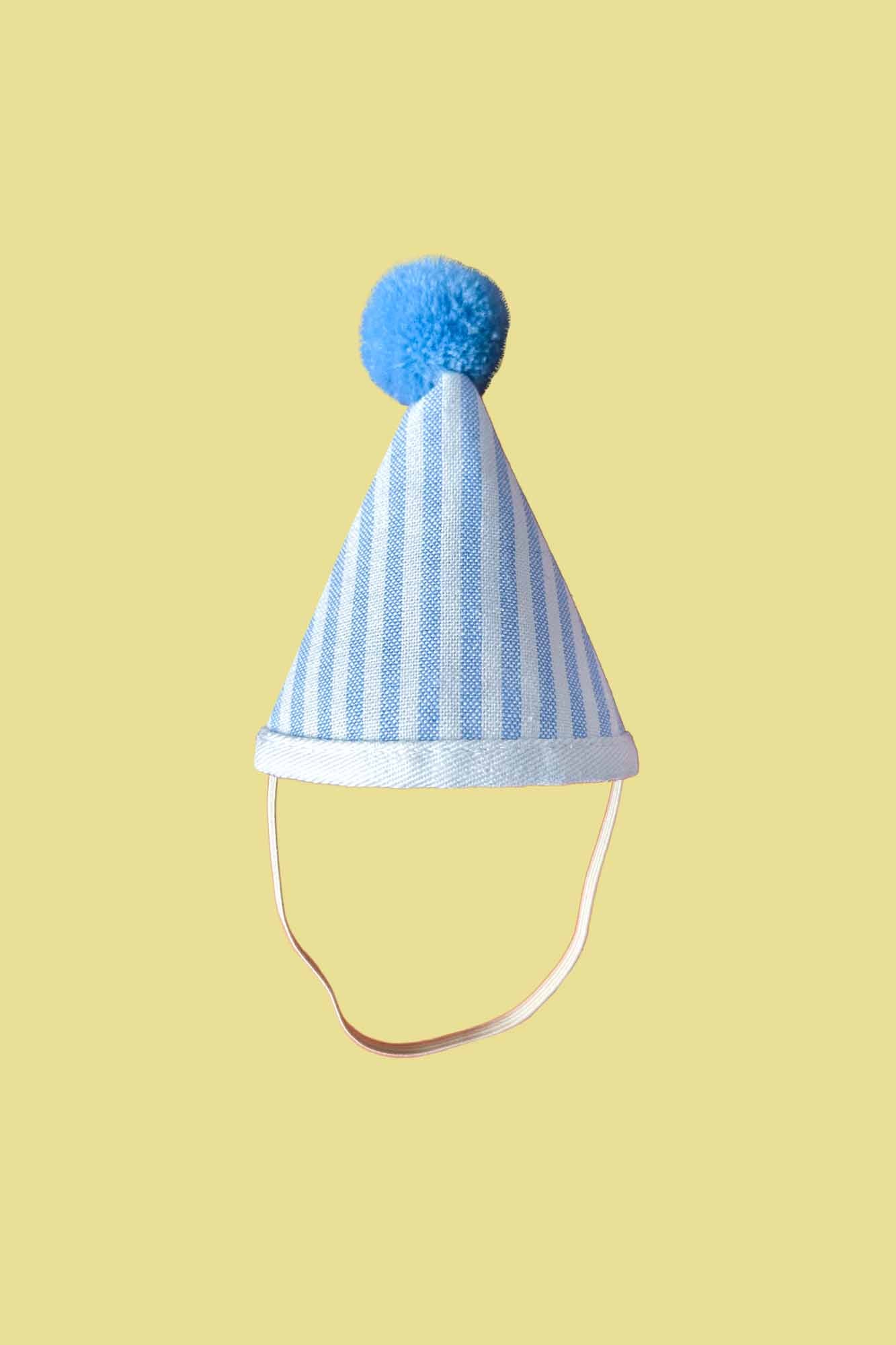 Mini Plush Party Hat Blue Stripes