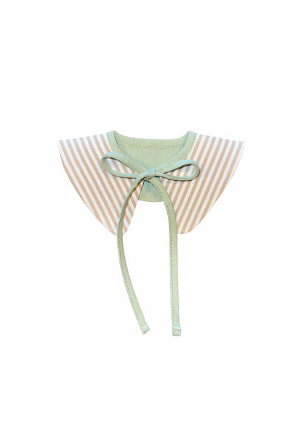 Mini Striped Sage Reversible Pointed Collar