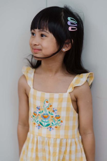 Yellow Check Freya Dress