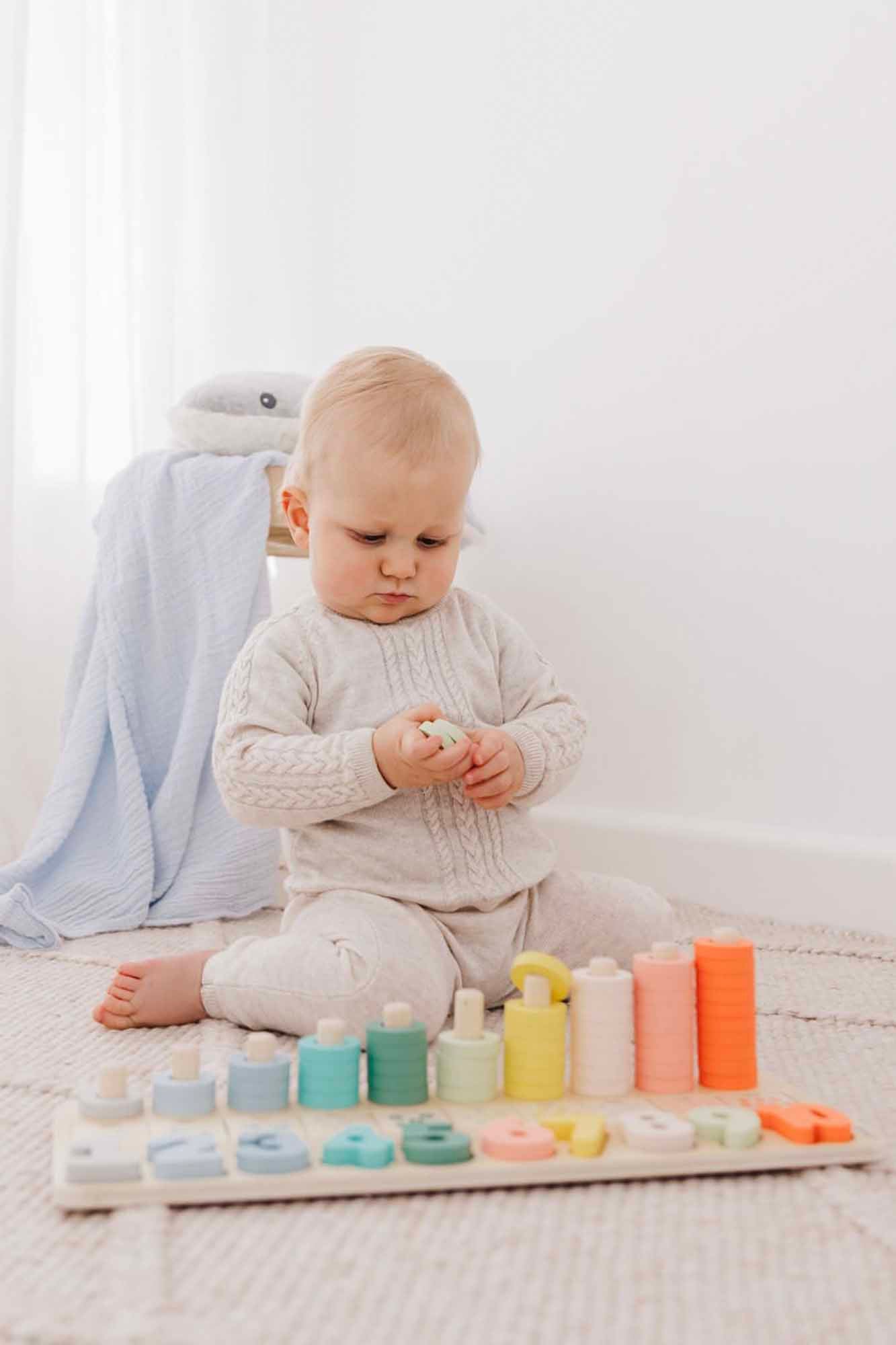 Bubble Wooden Numbers &amp; Blocks Counting Set