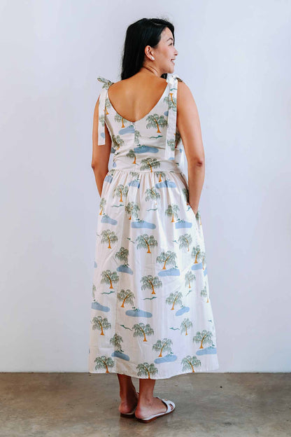 Cloud In Spring Ladies Shoulder Tie Dress