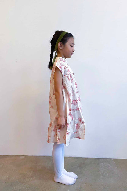 Red Botanical Daphne Cheongsam