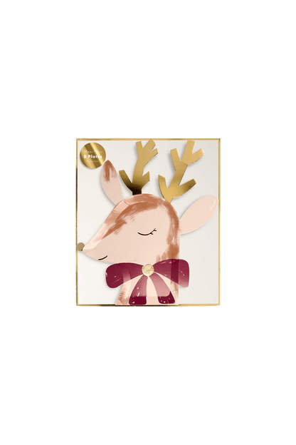 Reindeer With Bow Plates - Sea Apple